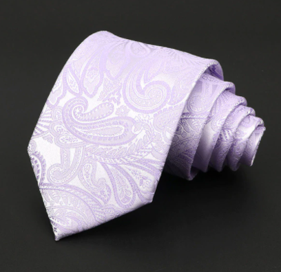 Light Violet Purple Paisley Regular Tie
