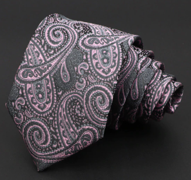 Light Pink Paisley Regular Tie