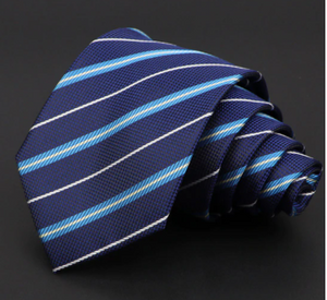 Wide Blue Striped Regular Tie