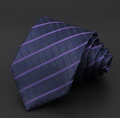 Wide Purple Striped Regular Tie