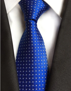 Blue Embossed Regular Tie