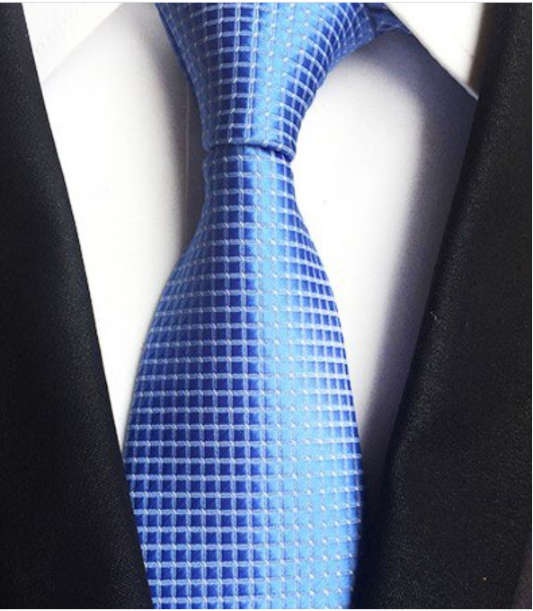 Light Blue Dotted Regular Tie