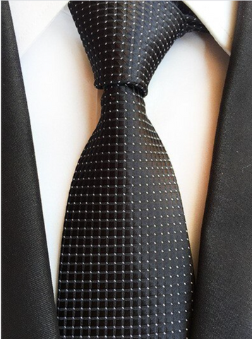 Black Dotted Regular Tie