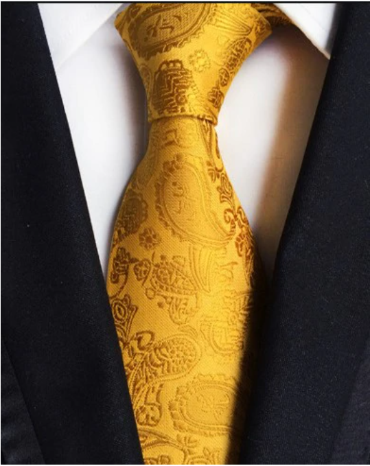 Gold Paisley Regular Tie