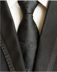 Black Paisley Regular Tie