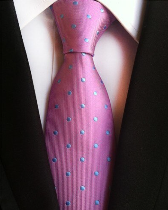 Pink Polka Dots Regular Tie