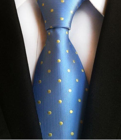 Light Blue Polka Dots Regular Tie