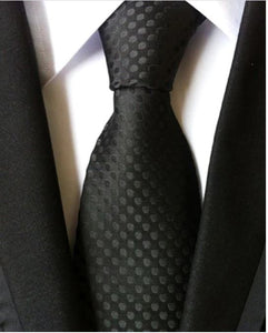 Black Embossed Polka Dots Regular Tie