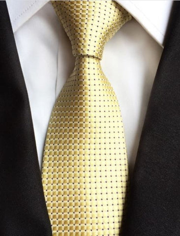 Dull Gold Grid Regular Tie