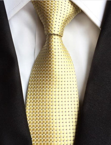 Dull Gold Grid Regular Tie