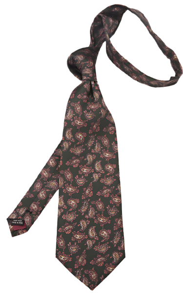 Mauve Paisleys on Black Vintage Regular Tie