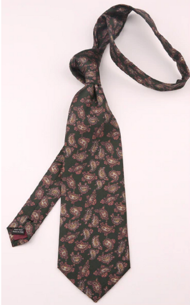 Mauve Paisleys on Black Vintage Regular Tie