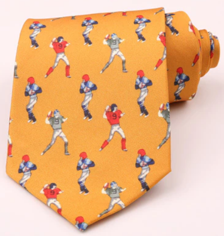 American Football Players on Orange Vintage Regular Tie