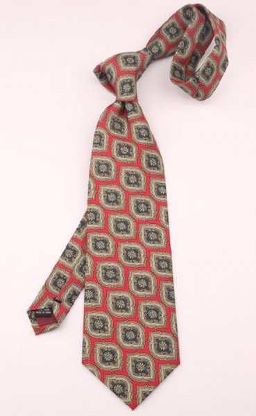 Classic Vintage Design Red & Green Regular Tie