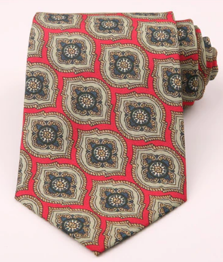 Classic Vintage Design Red & Green Regular Tie