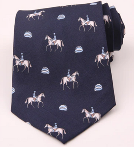Horseman on Dark Blue Vintage Regular Tie