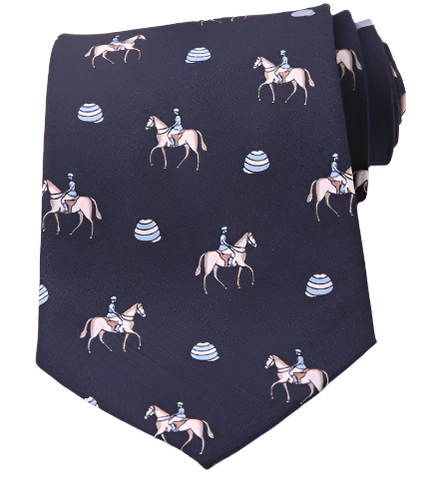 Horseman on Dark Blue Vintage Regular Tie