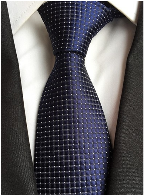 Dark Blue Dotted Regular Tie