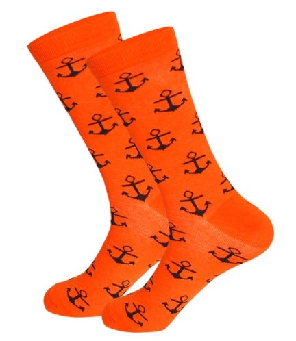Orange Anchor Socks
