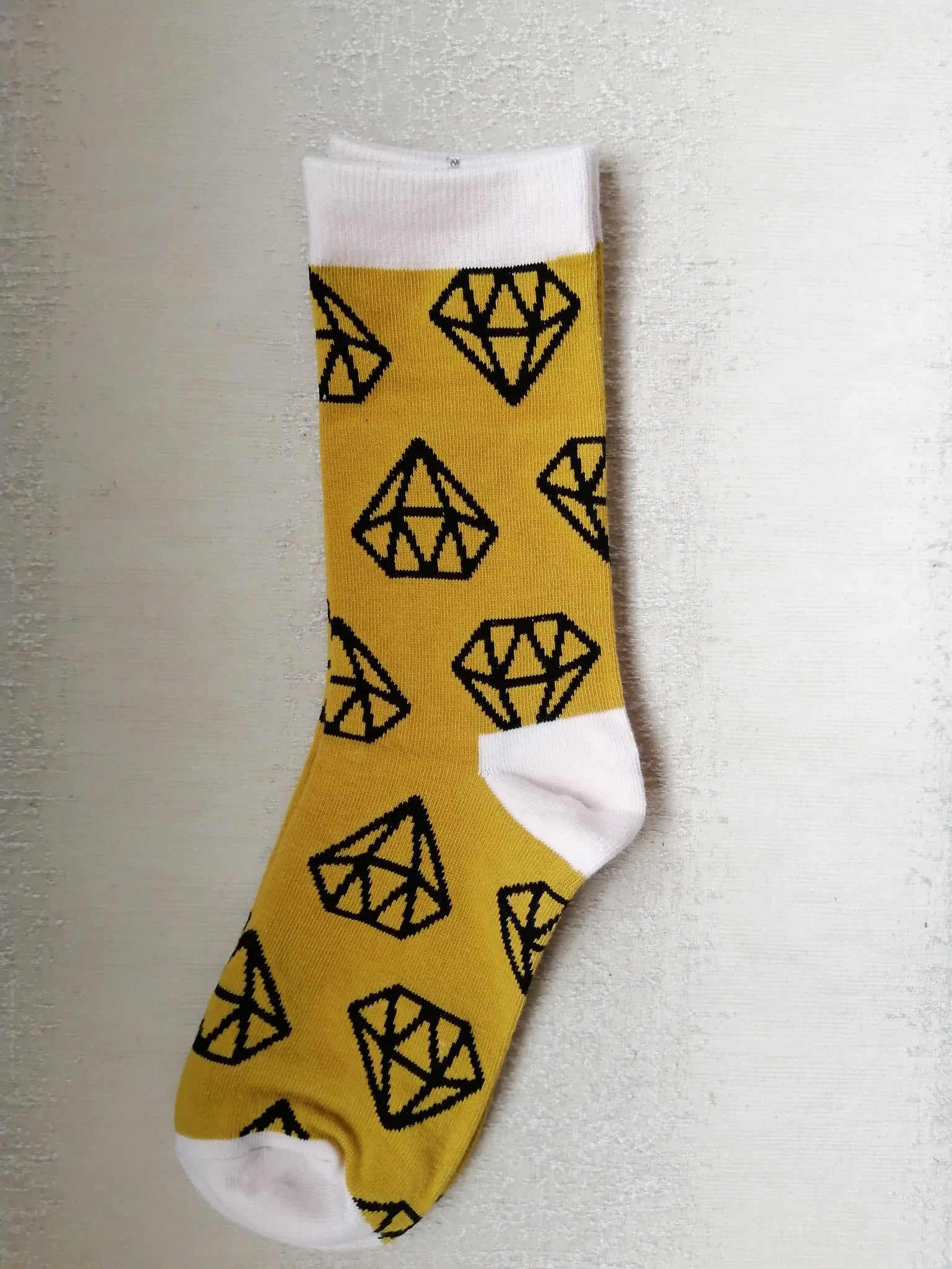 Mustard Yellow Diamond Outline Socks