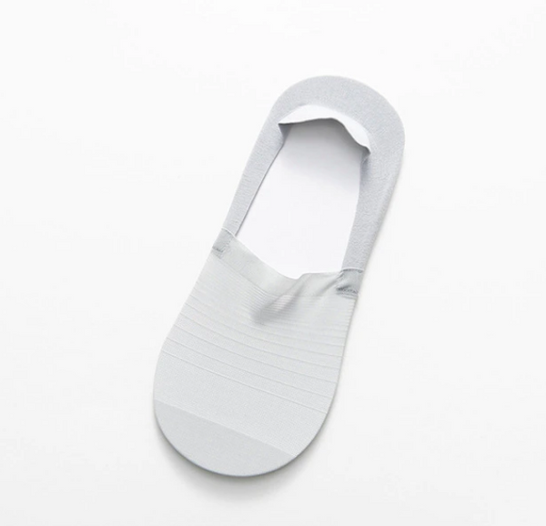 White, Grey, Navy or Black Invisible/Boat Nylon Socks with Non-slip silicone edge