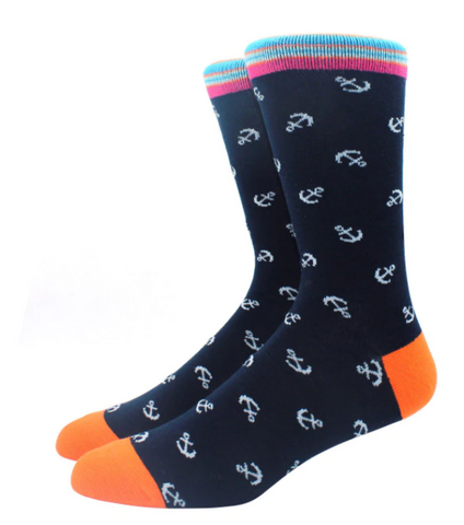 White Anchor Novelty Socks