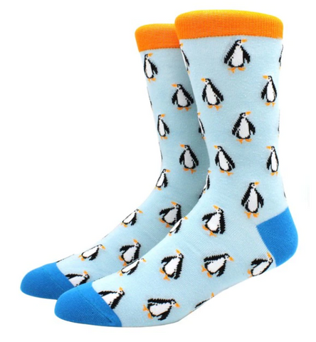 Penguin Light Blue Novelty Socks