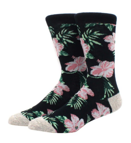 Hawaiian Flower Novelty Socks