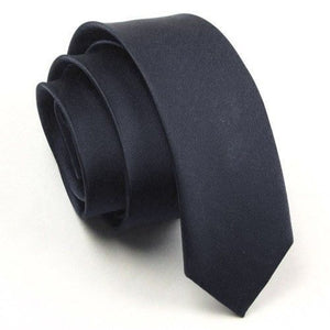 Black Plain Shiny Skinny Tie