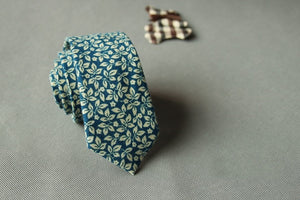 Teal Floral Skinny Tie