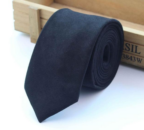 Black Suede Skinny Tie