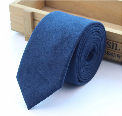 Blue Suede Skinny Tie