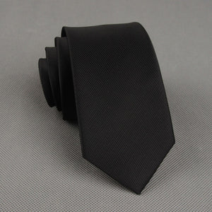 Black Textured Skinny Tie
