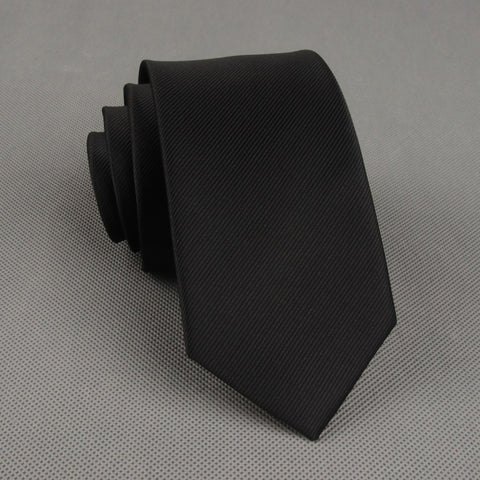 Black Textured Skinny Tie
