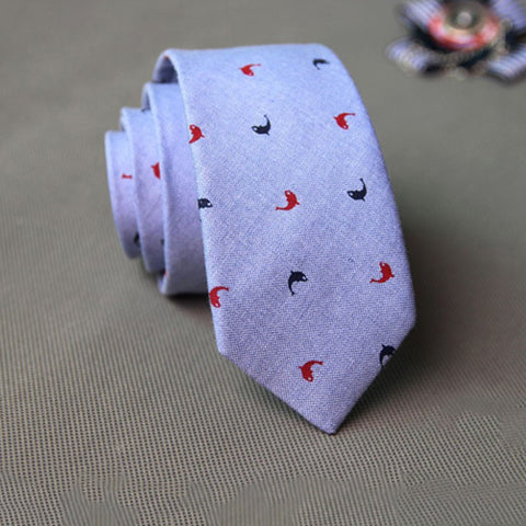 Dolphin Printed Skinny Tie