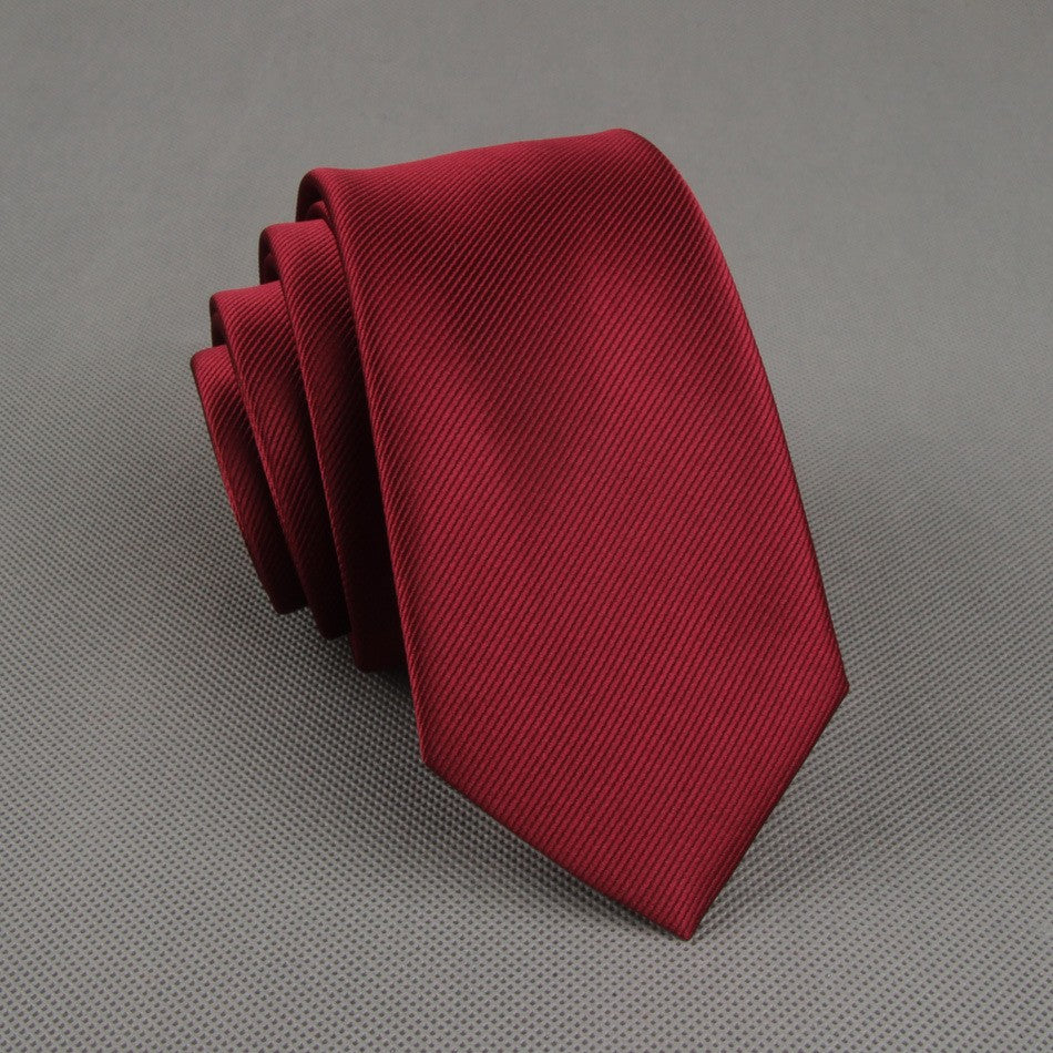 Wine Red Textured Skinny Tie