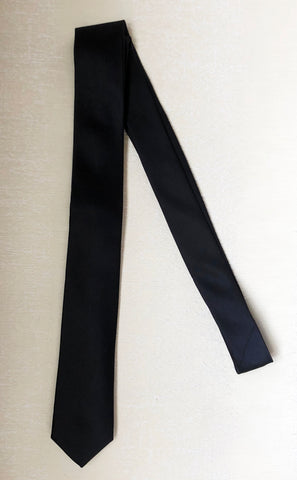 Black Satin Silk Skinny Tie
