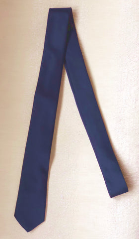 Ink Blue Satin Silk Skinny Tie