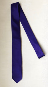 Dark Purple Satin Silk Skinny Tie