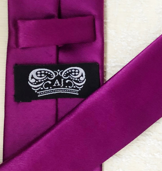 Magenta Satin Silk Skinny Tie