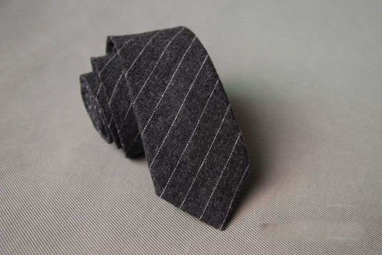 Diagonal Pin Stripe Skinny Tie (Dark Grey & White)