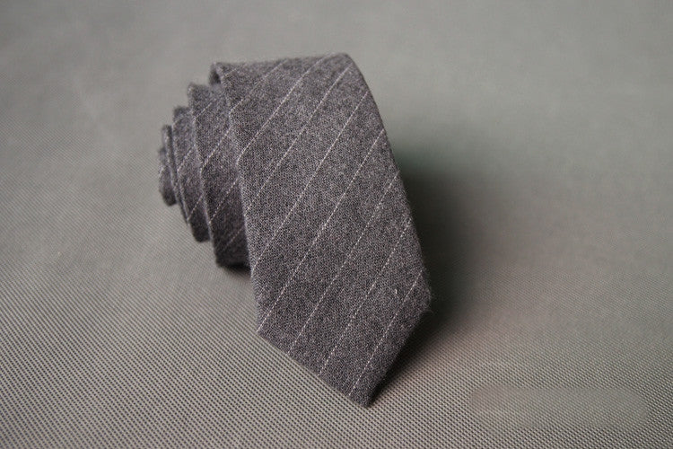 Diagonal Pin Stripe Skinny Tie (Grey & White)