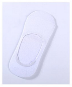 White, Grey or Black Invisible/Boat Cotton Socks with Non-slip silicone edge