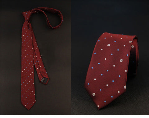 "The Odd Spots" Skinny Tie (Dark Red)