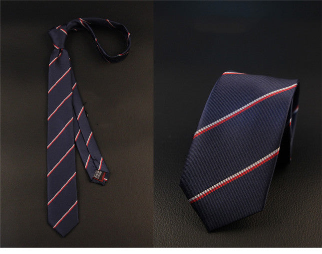 Blue & and Red Striped Skinny Tie