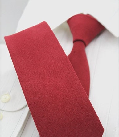 Red Suede Skinny Tie