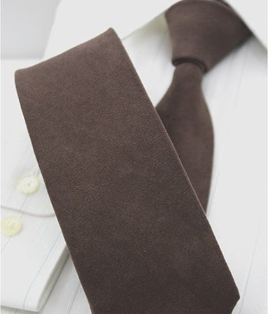 Brown Suede Skinny Tie