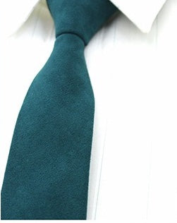 Green Suede Skinny Tie