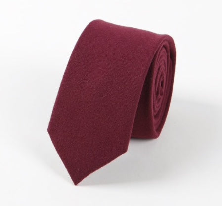 Dark Maroon Textured Suede Skinny Tie