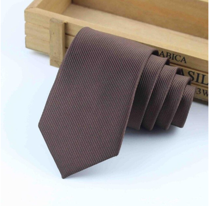 Brown Textured Skinny Tie